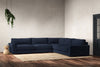 Guddu Grand Right Hand Corner Sofa - Brera Linen Indigo-nkuku