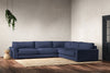 Guddu Grand Right Hand Corner Sofa - Recycled Cotton Navy-nkuku