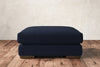 Guddu Large Footstool - Brera Linen Indigo-nkuku