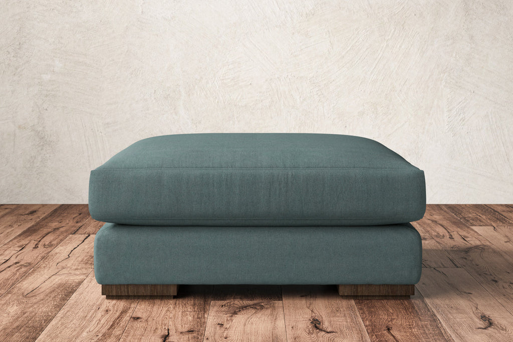 Guddu Large Footstool - Recycled Cotton Airforce-nkuku