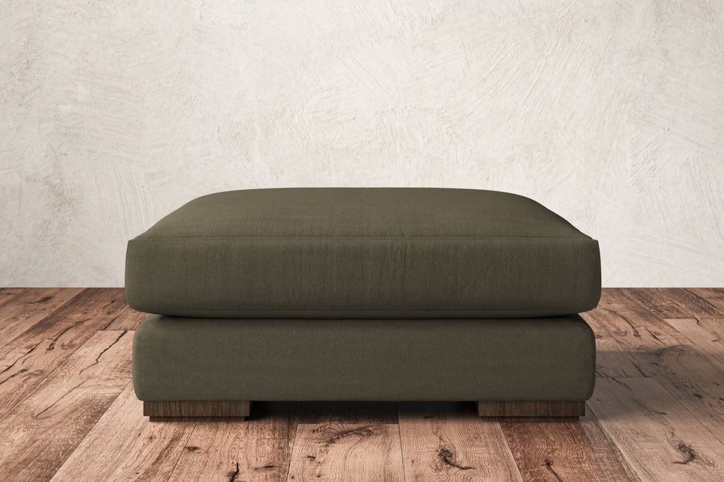 Guddu Large Footstool - Recycled Cotton Fatigue-nkuku