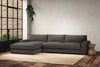 Guddu Large Left Hand Chaise Sofa - Brera Linen Granite-nkuku