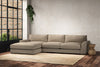 Guddu Large Left Hand Chaise Sofa - Brera Linen Pebble-nkuku