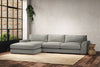 Guddu Large Left Hand Chaise Sofa - Brera Linen Smoke-nkuku