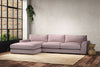 Guddu Large Left Hand Chaise Sofa - Recycled Cotton Lavender-nkuku