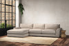 Guddu Large Left Hand Chaise Sofa - Recycled Cotton Natural-nkuku