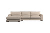 Guddu Large Left Hand Chaise Sofa - Recycled Cotton Natural-nkuku