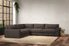 Guddu Large Left Hand Corner Sofa - Recycled Cotton Mocha-nkuku