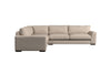 Guddu Large Left Hand Corner Sofa - Recycled Cotton Mocha-nkuku