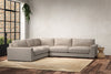 Guddu Large Left Hand Corner Sofa - Recycled Cotton Natural-nkuku