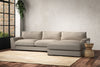 Guddu Large Right Hand Chaise Sofa - Recycled Cotton Stone-nkuku