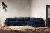 Guddu Large Right Hand Corner Sofa - Brera Linen Indigo-nkuku