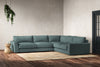 Guddu Large Right Hand Corner Sofa - Recycled Cotton Airforce-nkuku