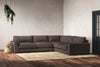 Guddu Large Right Hand Corner Sofa - Recycled Cotton Mocha-nkuku