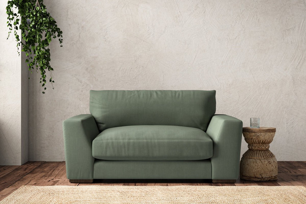 Guddu Love Seat - Brera Linen Jade-nkuku