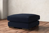 Guddu Medium Footstool - Brera Linen Indigo-nkuku