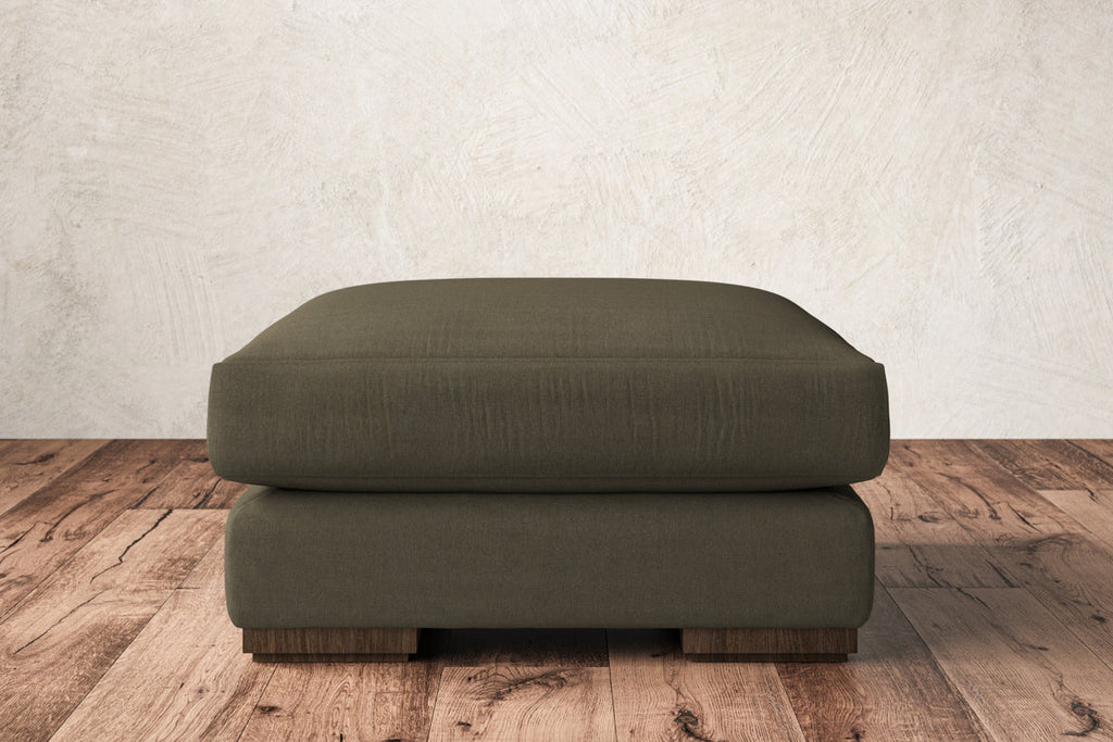 Guddu Medium Footstool - Recycled Cotton Fatigue-nkuku