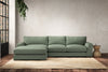 Guddu Medium Left Hand Chaise Sofa - Brera Linen Jade-nkuku