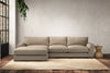 Guddu Medium Left Hand Chaise Sofa - Brera Linen Pebble-nkuku