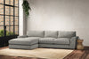 Guddu Medium Left Hand Chaise Sofa - Brera Linen Smoke-nkuku