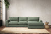 Guddu Medium Right Hand Chaise Sofa - Brera Linen Jade-nkuku