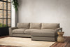 Guddu Medium Right Hand Chaise Sofa - Brera Linen Pebble-nkuku