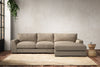 Guddu Medium Right Hand Chaise Sofa - Brera Linen Pebble-nkuku