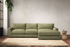 Guddu Medium Right Hand Chaise Sofa - Brera Linen Sage-nkuku