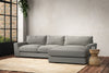 Guddu Medium Right Hand Chaise Sofa - Brera Linen Smoke-nkuku