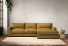 Guddu Medium Right Hand Chaise Sofa - Recycled Cotton Ochre-nkuku