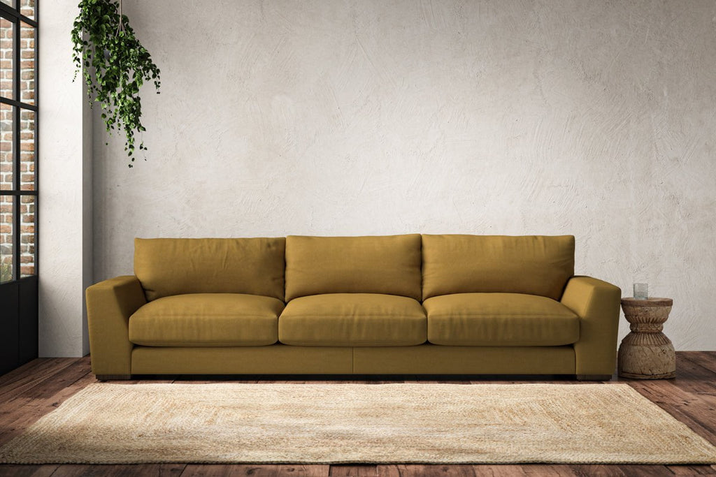 Guddu Super Grand Sofa - Recycled Cotton Ochre-nkuku