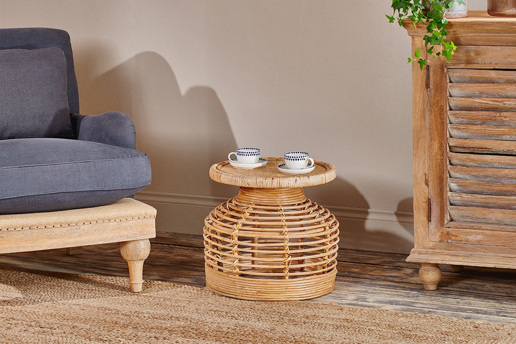 Hoian Rattan Side Table- nkuku