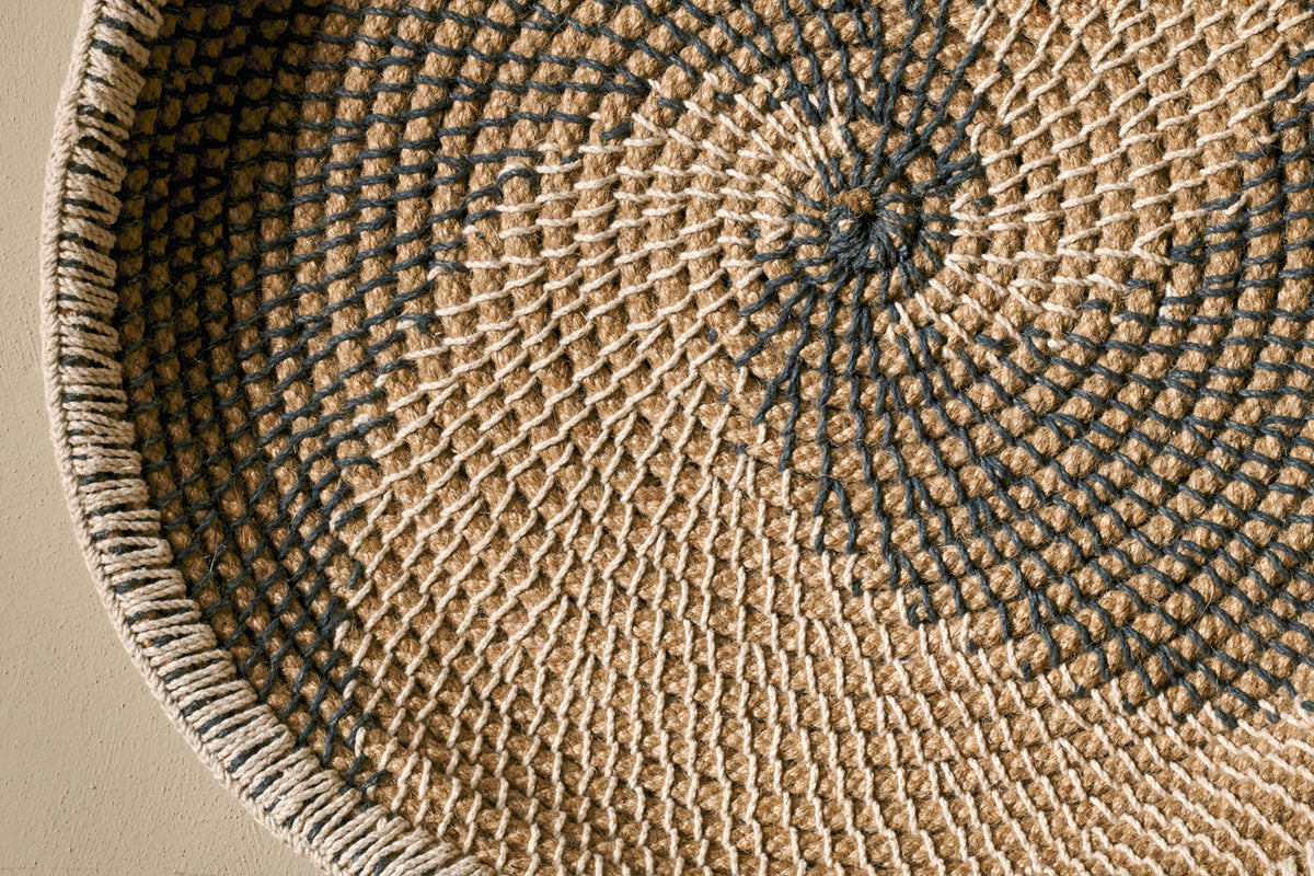 Idana Basket Wall Art - Natural, Black & White