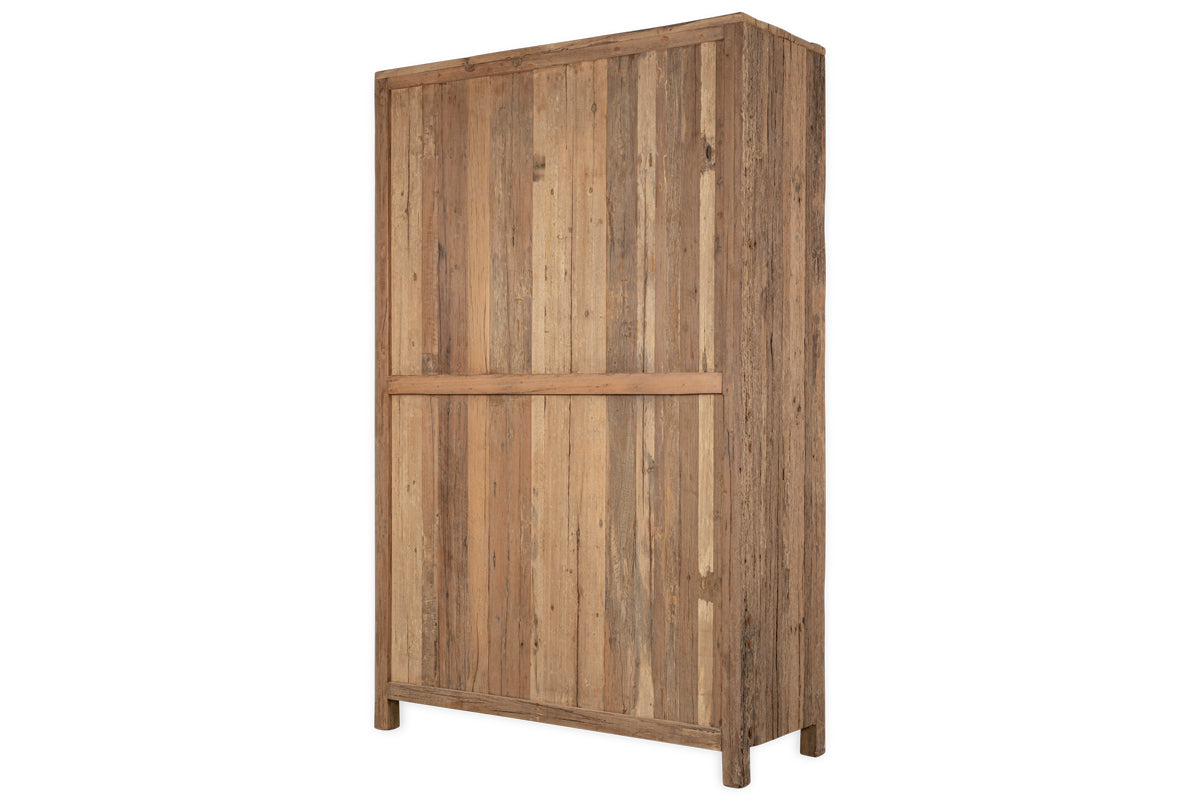 Ibo Reclaimed Wooden Slatted Cabinet – Natural - Large