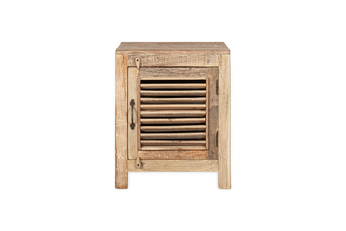 Ibo Reclaimed Wooden Slatted Cabinet – Natural - Small