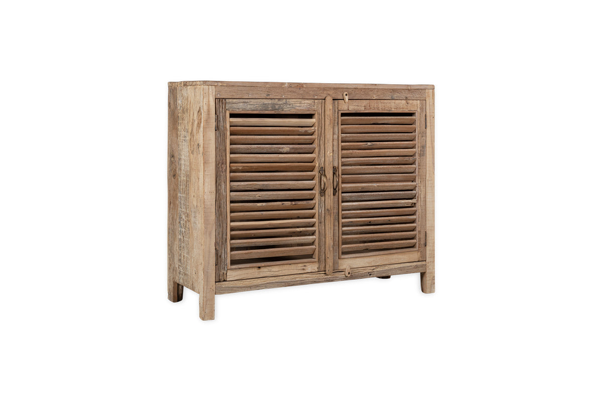 Ibo Reclaimed Wooden Slatted Sideboard - Natural