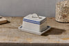 Indigo Drop Butter Dish - Cream & Indigo