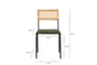 Iswa Leather & Cane Dining Chair - Green