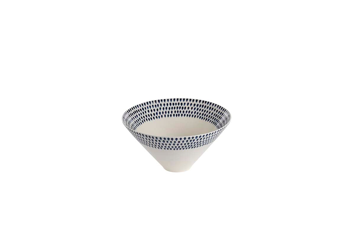 Indigo Drop Serving Bowl - Cream & Indigo - Medium