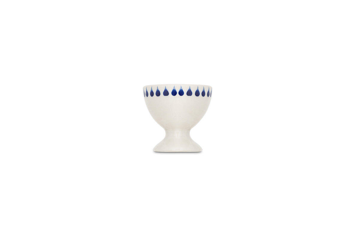 Indigo Drop Egg Cups - Cream & Indigo (Set of 2)