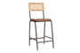 Iswa Leather & Cane Counter Chair - Aged Tan