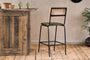 Iswa Leather & Cane Counter Chair - Rich Green