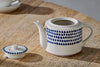 Indigo Drop Teapot - Cream & Indigo