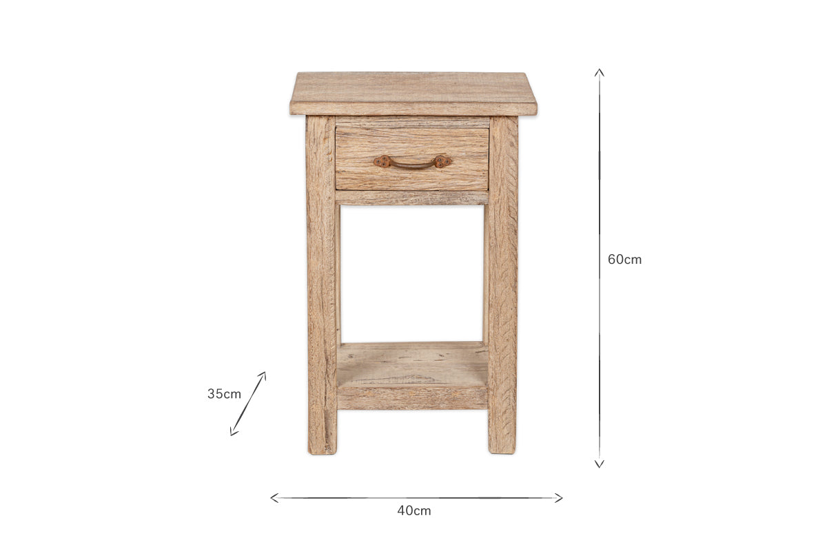 Ibo Reclaimed Wood Bedside Table - Natural-nkuku