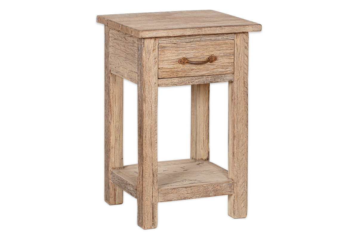 Ibo Reclaimed Wood Bedside Table - Natural-nkuku