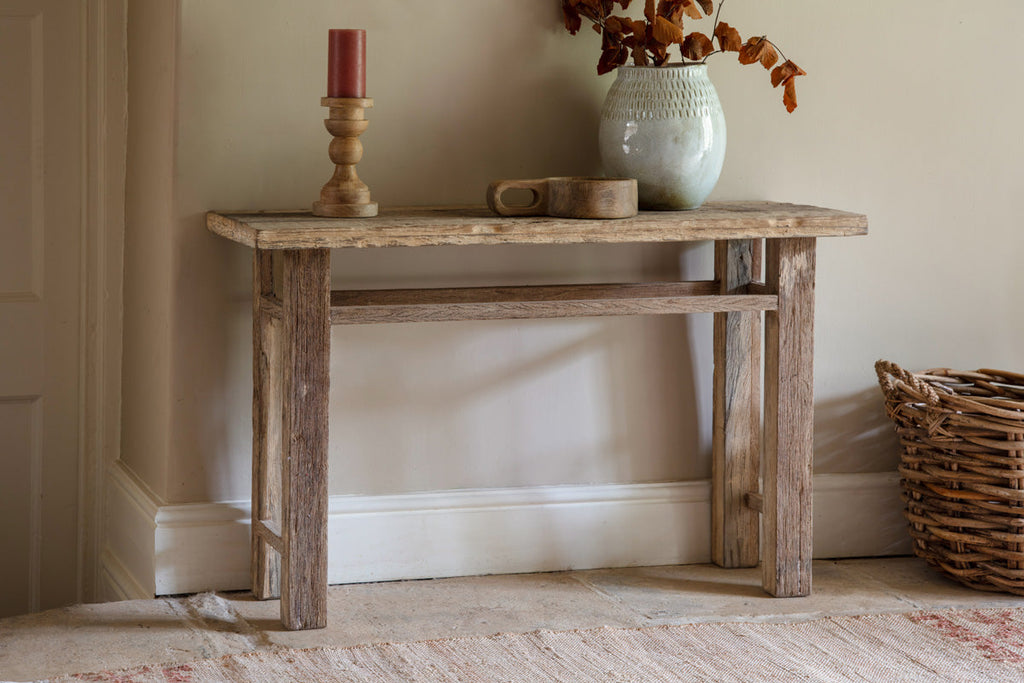 Ibo Reclaimed Wood Console Table - Natural-nkuku