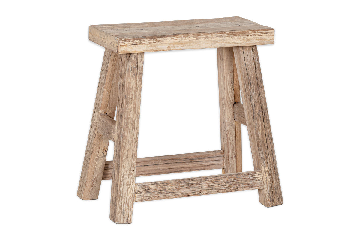 Ibo Reclaimed Wood Low Stool - Natural- nkuku