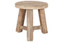 Ibo Reclaimed Wood Round Side Table - Natural- nkuku