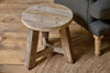 Ibo Reclaimed Wood Round Side Table - Natural- nkuku