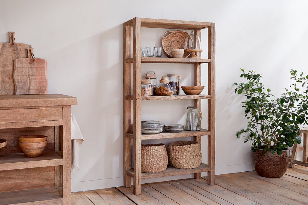 Ibo Reclaimed Wood Shelf - Natural - Wide-nkuku